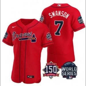 Dansby Swanson #7 World Series Jersey Red